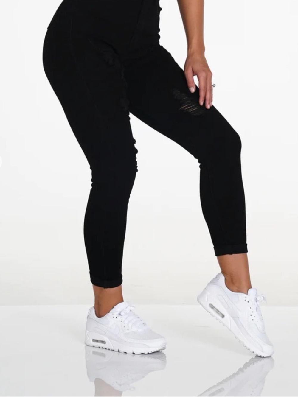 NVGTN Distressed Black Skinny Jeans